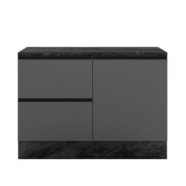 Imagem de Balcão Etna com Tampo 120 cm 1 Porta e 3 Gavetas com Rodapé