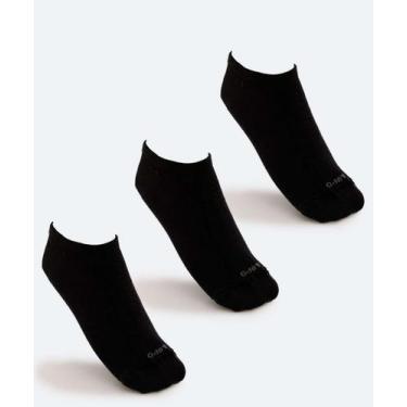 Imagem de Kit 3 Pares Meias Invisível Masculina Lupo-32031, 37a40, Preto