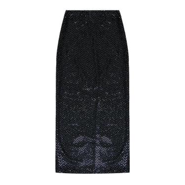 Imagem de Saia Midi Feminina Endless com Lantejoula Preto-Feminino