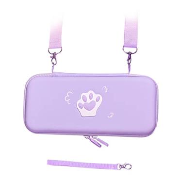 Imagem de Zhjvihx Estojo de Transporte Bonito da Pata do Gato, Caixa Dura do Couro Plutônio da Grande Capacidade à Prova de Poeira Profissional para Acessórios Console Jogo (#14)