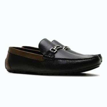 Imagem de Mocassim Freeway Roma 003 Couro Masculino - Preto-Masculino