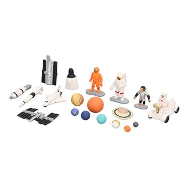 Imagem de aqxreight 19 Peças Brinquedos de Modelo Espacial Avião Espacial Satélite Lunar Rover Astronauta 9 Planetas Conjunto de Série de Modelo para Crianças X 1 Avião chimpanzé Série X 1 2 Este Espaço