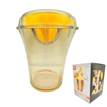 Imagem de Espremedor manual multifuncional, ferramenta de suco de laranja com capacidade de 590 ml, suco manual de frutas e vegetais, copo medidor embutido com filtro