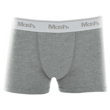 Imagem de Cueca Boxer Mash Infantil Lisa Algodão Elástico, Cinza mescla claro, M