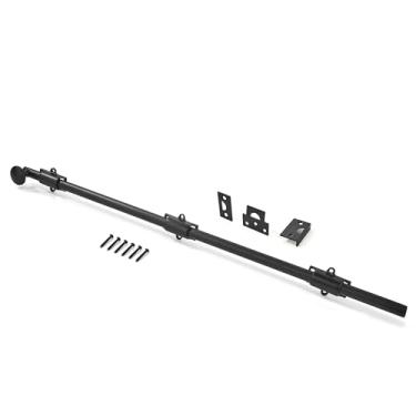 Imagem de khtumeware Pacote com 1 Unidade de 24", Travas Deslizantes de Superfície de Porta Holandesa de Latão Maciço Preto Fosco E Parafusos de Superfície Deslizante, Parafusos de Superfície Deslizantes Decora