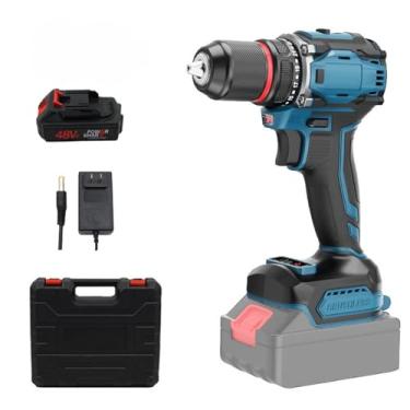 Imagem de Furadeira Elétrica de Mão 21V 10MM Parafusadeira Sem Escova com Ajuste Torque Doméstica Potente