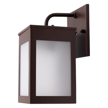 Imagem de Candeeiro De Parede Para Exterior – LumináRia Decorativa De Parede, Estilo Lanterna, Adequada Para Uso Interior E Exterior(Marrom Fosco)