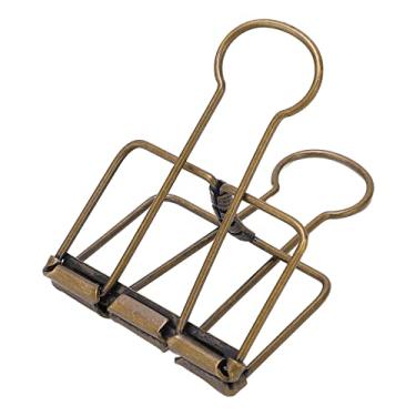 Imagem de Alomejor Grampos de Fio, 30 Peças Braçadeiras de Metal Ocas de 2 Tamanhos Com Forte Aderência para Organização de Bilhetes de Notas de Papel Escolar de Escritório (Bronze Antigo)