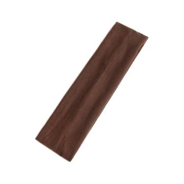 Imagem de Faixa de cabelo feminina elástica respirável esportiva antiderrapante faixa de cabelo faixa de transpiração para ciclismo, corrida, ioga (cor café)