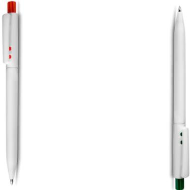 Imagem de Caneta Esferográfica Retrátil Executiva, Metal e Plástico, Escrita Azul, Acabamento Fosco, Grip Metálico, 0.7mm, Cilíndrica, Para Escrita Geral, 14cm (Laranja e Vermelho)