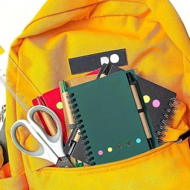 Imagem de Pacote com 1 caderno de bolso com suporte para caneta, capa de papel de 10,4 x 13,5 cm, bloco de notas com notas adesivas, abas coloridas, compacto e portátil para escritório, uso doméstico, verde