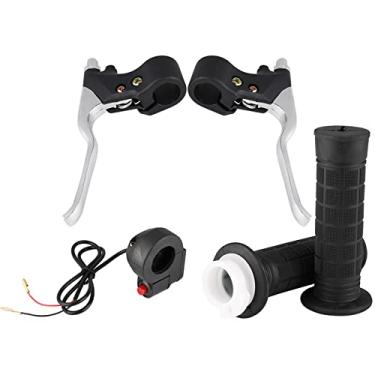 Imagem de Generic Apto para Mini Motocicleta Punhos Kit de Alavancas de Freio, Interruptor de Desligamento do Acelerador de Alumínio Durável para Guiador de 22mm, Apto para Bicicleta de Bolso para Mini Moto