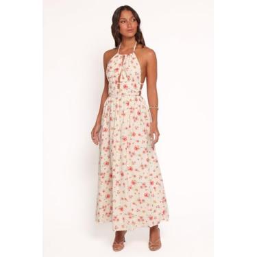Imagem de Petal & Pup Vestido feminino Wilder-Halterneck-Maxi-Dress-Pink-Floral, Rosa floral, GG