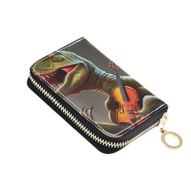 Imagem de Carteiras femininas engraçadas de couro com bloqueio de RFID, carteira minimalista e minimalista com zíper