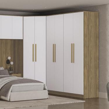 Imagem de Guarda-roupa 2 Portas Kappesberg Adapt Nogueira/branco