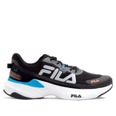 Imagem de Tênis Masculino Fila Recovery Preto/azul, Preto, Azul, 39