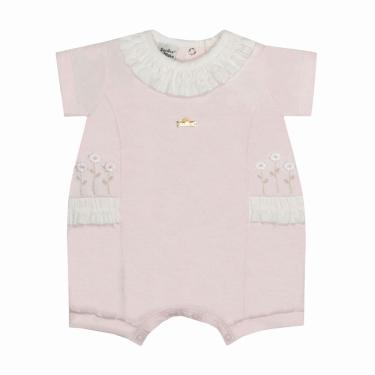 Imagem de Macacão Para Bebê Menina Curto Dalia Rosa - Sonho Mágico