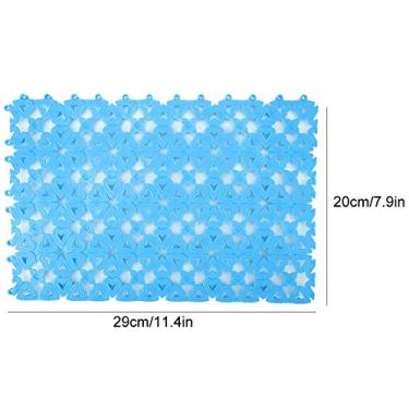 Imagem de Acouto Tapete para Animais de Estimação de Plástico Emendado Oco Almofadas Antiderrapantes Tapete para Animais de Estimação Piso de Banheiro () Almofada para Pés de Coelho Suprimentos para de (Azul)