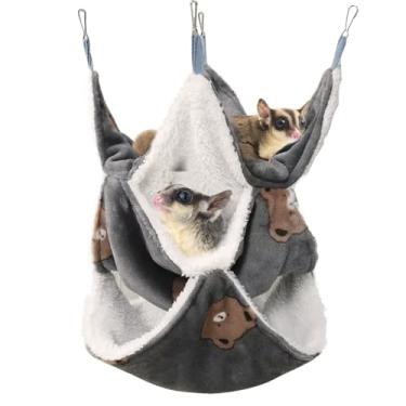 Imagem de Bolsa Sugar Glider de 3 camadas para cama quente, para gaiola de planador de açúcar, brinquedos, para furão de rato, chinchila, brincar de dormir