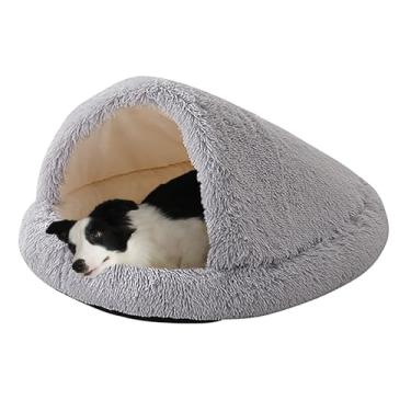 Imagem de Cama tranquilizante para cães echada, cama para gatos, cama grande, capa removível e lavável(Light gray,49")