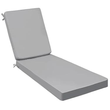 Imagem de AAAAAcessories Almofadas para espreguiçadeiras para ambientes externos, resistentes ao desbotamento, à prova d'água, almofadas de substituição de móveis de pátio, 198 x 63,5 x 7,6 cm, cinza