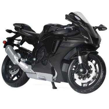 Imagem de Risopen 1:12 Modelo de Motocicleta Compatível com Yamaha YZF-R1 1000R Liga Diecast Modelo de Motocicleta Brinquedo Mini Moto Presente (Preto)