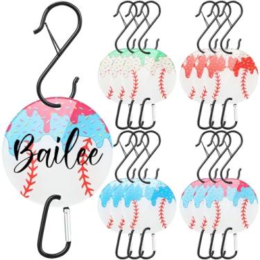 Imagem de Otoolling 12 ganchos de cerca de sorvete de beisebol, clipes esportivos com placa de acrílico para presente de jogador de beisebol (estilo clássico)
