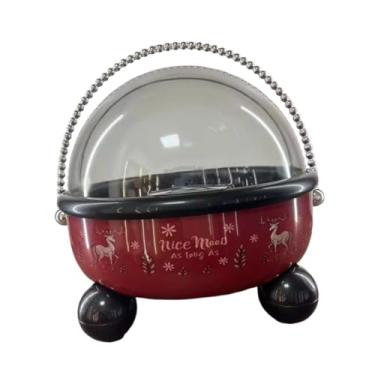 Imagem de SiaBiced Tigela portátil para servir frutas, com alça, grande capacidade, ideal para servir doces e petiscos, perfeita para cozinha, balcão sala de, Vermelho