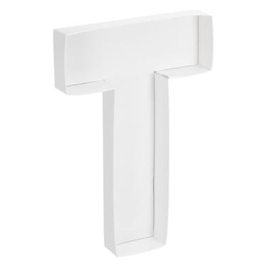 Imagem de PATIKIL Carta de papelão de 25,4 cm, caixa de papel com letra T, recipiente preenchível para decoração de festa de aniversário de chocolate e chocolate, branco