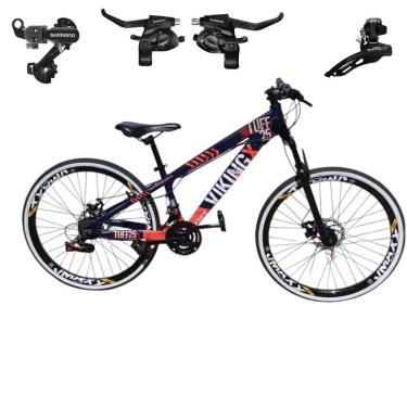 Imagem de Bicicleta 26 VikingX T25 21v Cambios Trocadores Shimano Pneu Faixa Branca 1.50-Unissex
