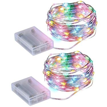 Imagem de CANDPOT Cordão de luzes LED Fadas, 50 LED AA operado por pilhas, luzes estreladas, lua, festa de casamento, Natal, quarto, decoração DIY