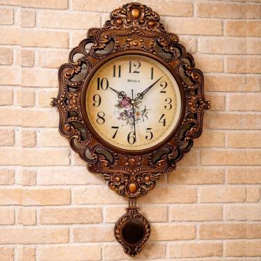 Imagem de Relógio De Parede Pendulo Elegante Boala Floral Rustico 59cm
