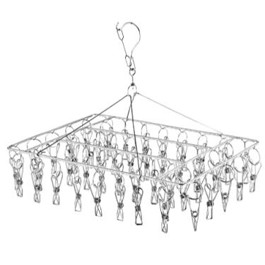 Imagem de Cabide ExtensíVel – Varal Para Secar Roupa Montado No Teto, Adequado Para Roupa Interior, Cuecas, Calcinhas E Roupas De Bebê.(inox 40clips)