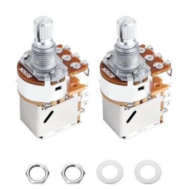 Imagem de Banworks Potenciômetros de alumínio B250K M8 com rosca push pull, tamanho métrico, eixo curto dividido de 18 estrias (comprimento de 15 mm) Potenciômetros lineares cônicos para guitarras Squier