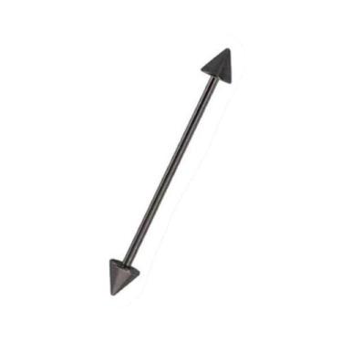 Imagem de Piercing Bastao Transversal Preto Bolinha Spyke Aço Cirurgico - Oremte