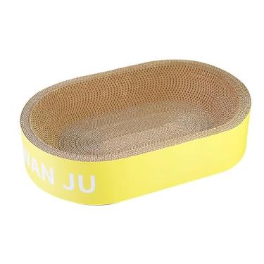 Imagem de ShengQuanHao Arranhador para Gatos, para Gatinhos, Cama Oval para Relaxar, Estável, Versátil, Arranhador Moderno para Gatos, Cama para Afiar As Garras, S