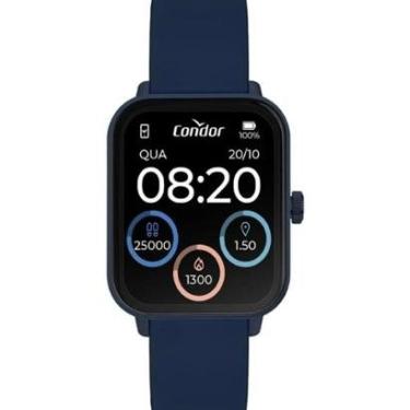Imagem de Relógio Unissex Condor Smartwatch Original Preto COSMART1AC8A Pulseira Silicone Azul-Unissex