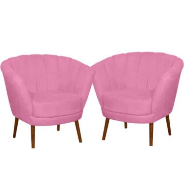 Imagem de Kit 02 Poltrona Pétala Flor Decorativa Suede