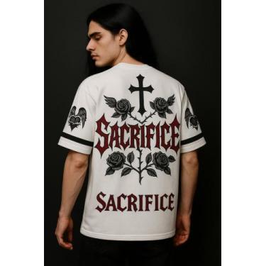 Imagem de Camiseta Streetwear Oversized Masculina sacrifice roses - swagon, GG