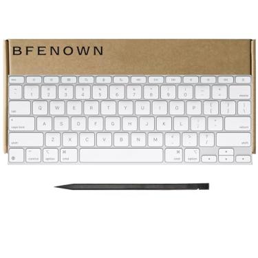 Imagem de Bfenown Teclas de substituição QWERTY para iPad Air 33.0 cm (M3), iPad Air 11 polegadas (M3) - iPad Pro 13 polegadas (M4) Magic Keyboard Repair Key 2024 anos (branco)
