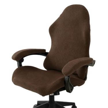 Imagem de PATIKIL 1 conjunto de capa de cadeira de escritório, capa de cadeira de mesa extensível universal capa de assento de computador grande com capas de apoio de braço zíper para cadeiras de escritório com