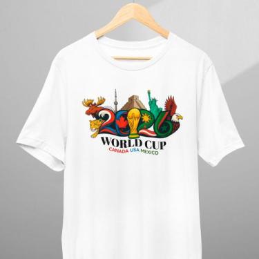 Imagem de Camiseta Infantil Adulto Copa do Mundo 2026 Aguia Urso Onça Taça 100% 