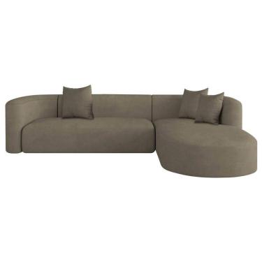 Imagem de Sofá Modular Celinne Luxuoso Sala De Estar Decoração Luxo 265cm Suede Cor Cappuccino