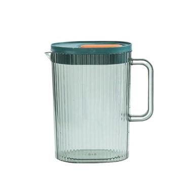 Imagem de Jarra de água para servir bebidas com tampa, recipiente de suco de 2,2 L, chaleira doméstica para água, chá gelado, suco, limonada, garrafa de água com leite (verde)