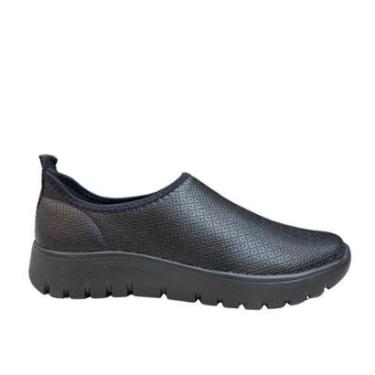 Imagem de Tênis Feminino Piccadilly 950032 Slip On Plataforma Preto-Feminino