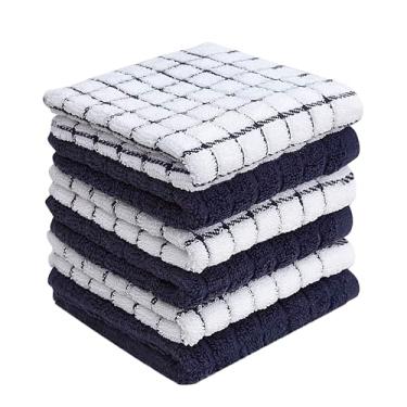 Imagem de Panos de prato de algodão premium Bumble 30,5 cm x 30,5 cm | Design marinho | 405 GSM | Toalhas de prato altamente absorventes e macias | Conjunto de toalhas de cozinha de algodão fiado 100% natural