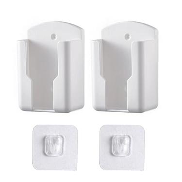 Imagem de Mewuthede 2pack Remote Control Holder,Self-Adhesive Wall Mount Phone Holder,Air Conditioner TV Remote Control Bracket,Wall-Mounted Mini Storage Box (2.67inch)