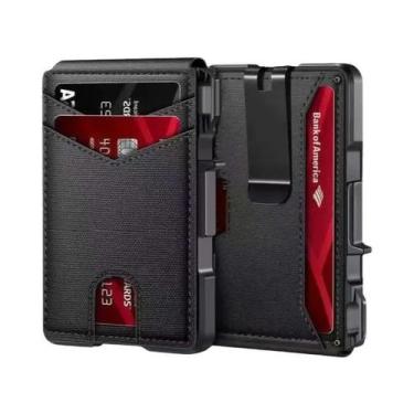Imagem de Carteira Masculina Slim Com Bloqueio RFID, Porta-Cartões Minimalista I