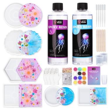 Imagem de Kit de montanha-russa LET'S RESIN DIY Resina epóxi 480 ml com moldes e