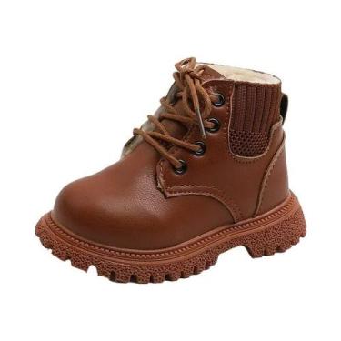 Imagem de Botas Chelsea De Couro Bege Para Crianças, Impermeáveis, Tênis De Inve